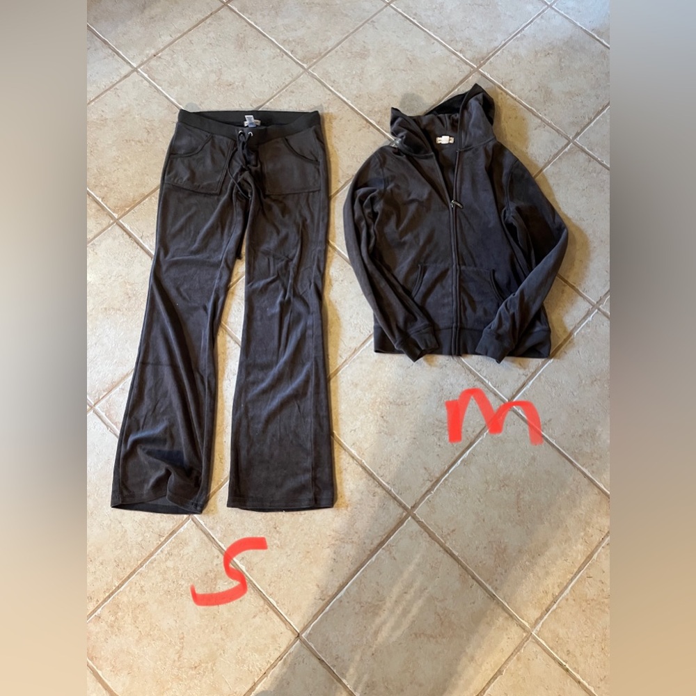Women's/teens Black Pants/Jacket Set and gray pants/jacket set . velour